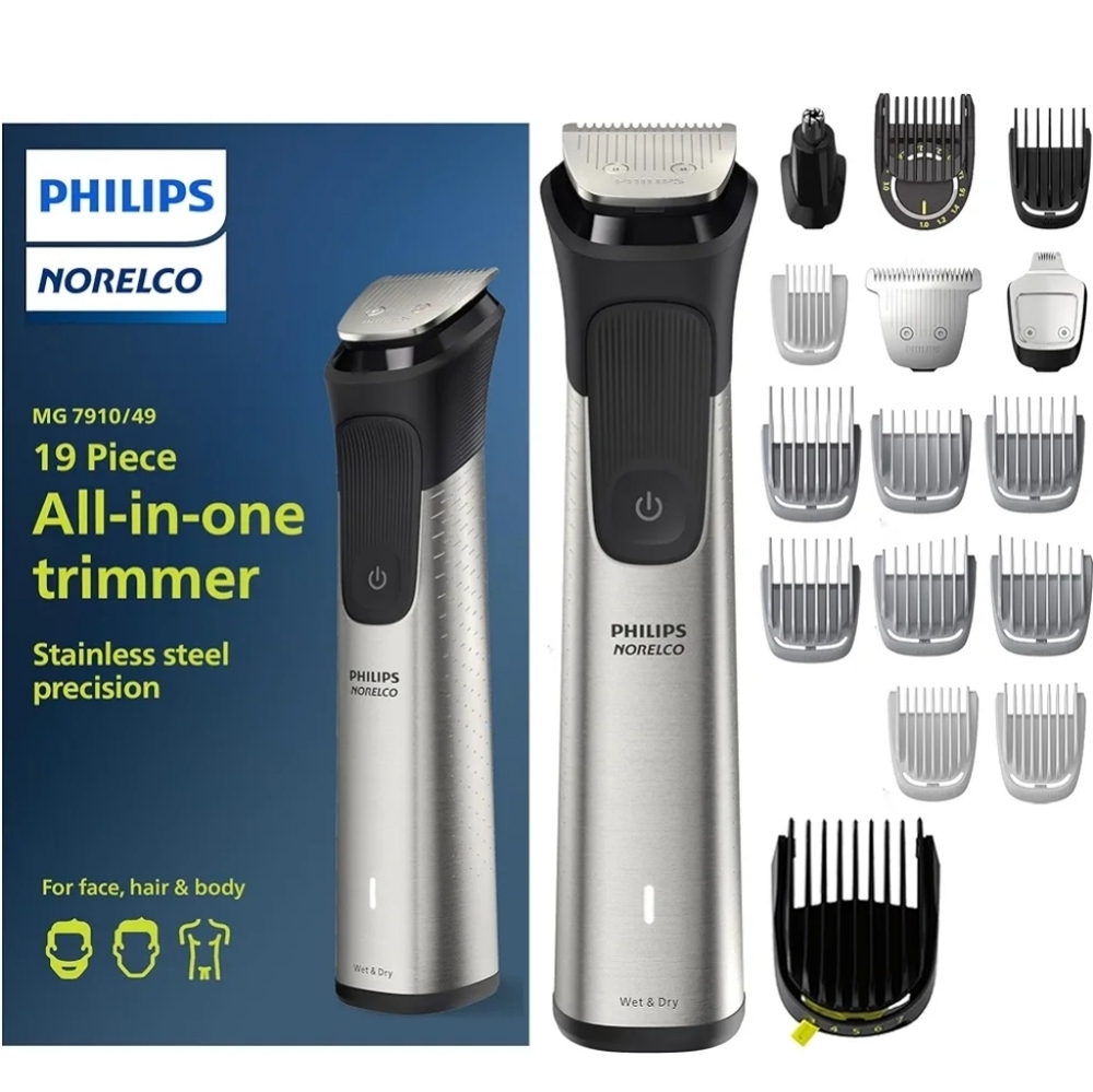 PHILLIPS NORELCO Multigroom 7000 (19 Pc Set) Used For Head/body/face *NIB*